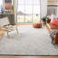 Tapis bleu / rouille en laine touffeté à la main Daly-68514974