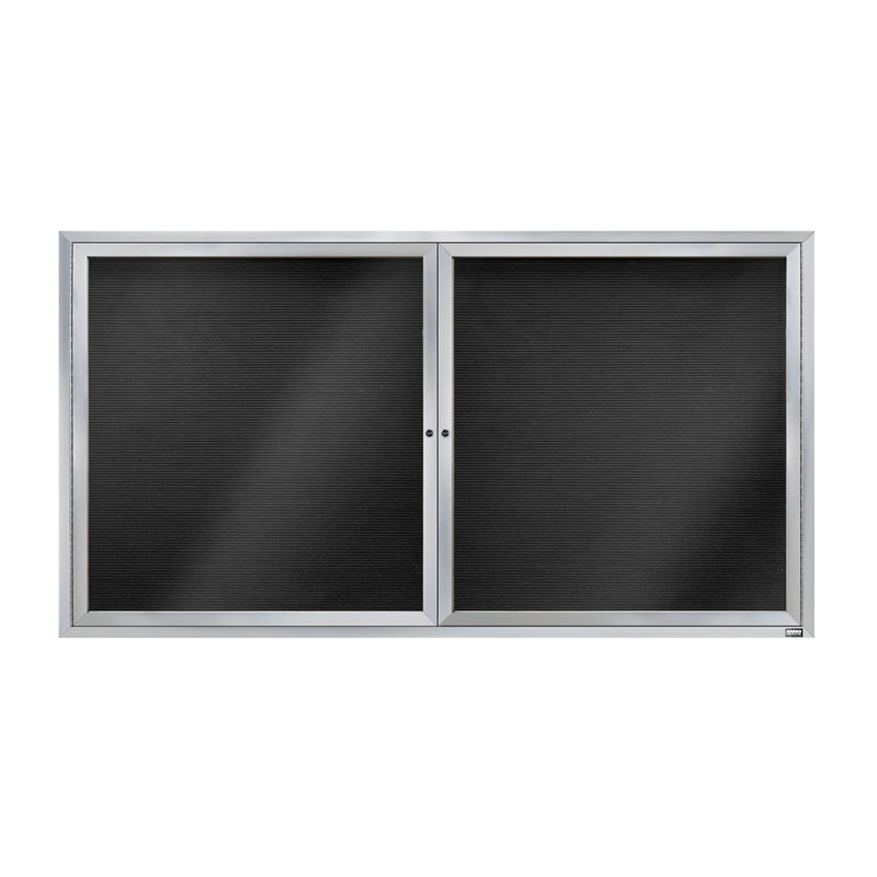 Tableau d'affichage mural fermé pour armoire d'annuaire, Clair satiné anodisé, Deux, H 36 po x l 72 po