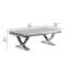 Table basse Wety, plateau en faux marbre, base piédestal chromée, 51 po