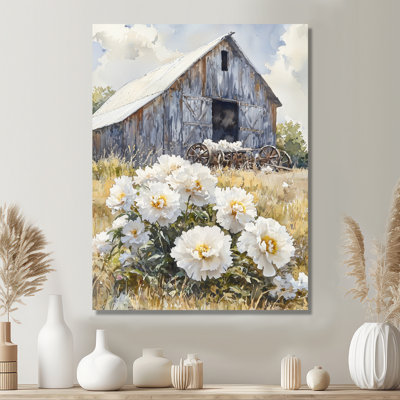 Peonies Near The Dairy Shed - Floral Wall Art Prints