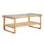 Table basse Mid-Century moderne en verre cannelé 45 po avec tablette en rotin-2094486737