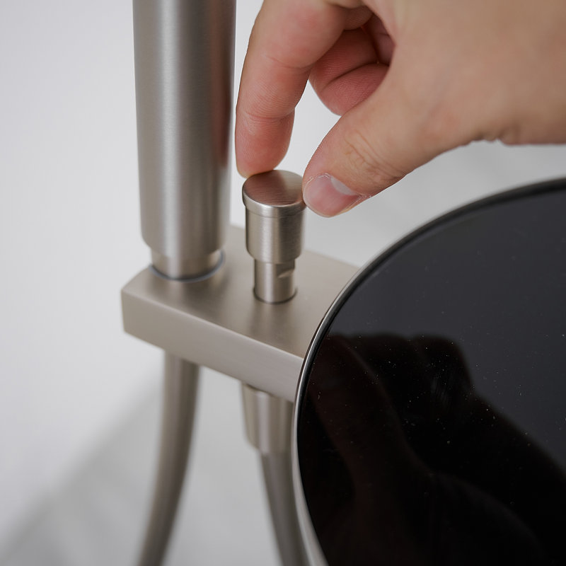 Floor Waterfall Faucet with Diverter, Brushed Nickel