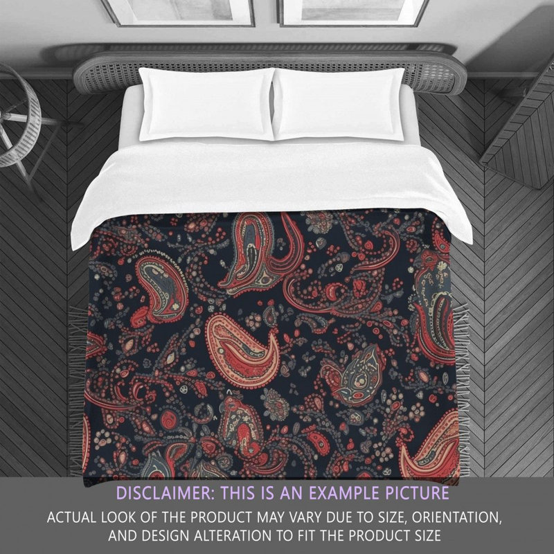 Botanical Navy/Red Microfiber Comforter, Twin Comforter