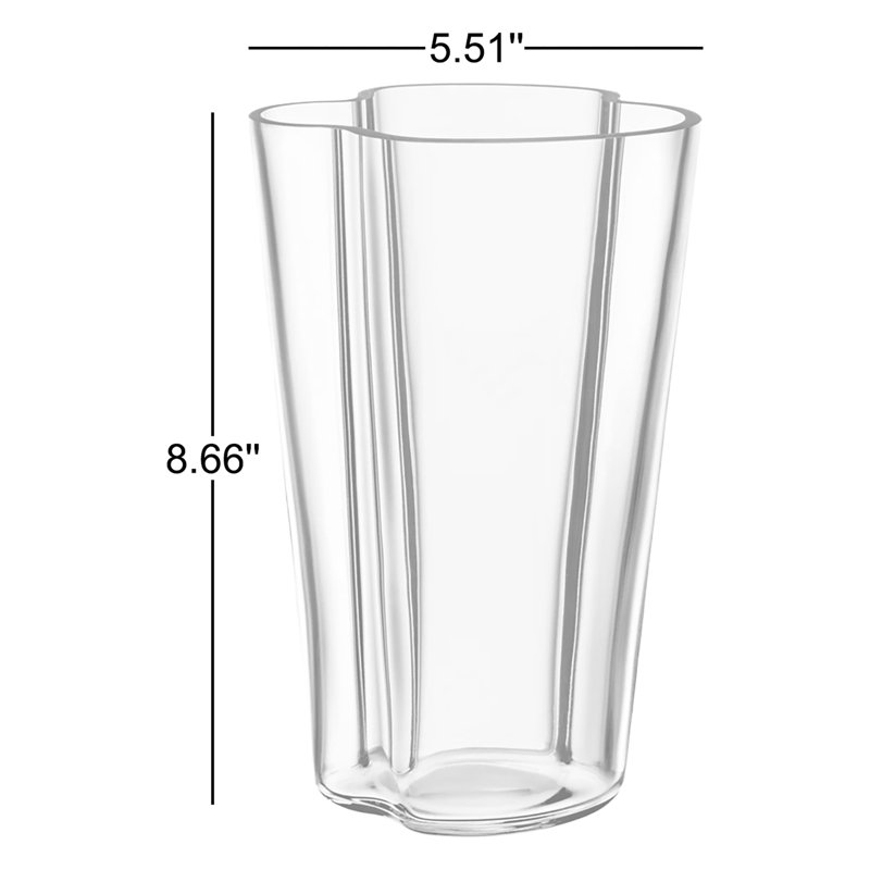 Aalto 8.66" Glass Table Vase, Clear