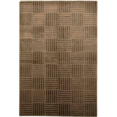 Tapis brun de haute qualité noué à la main