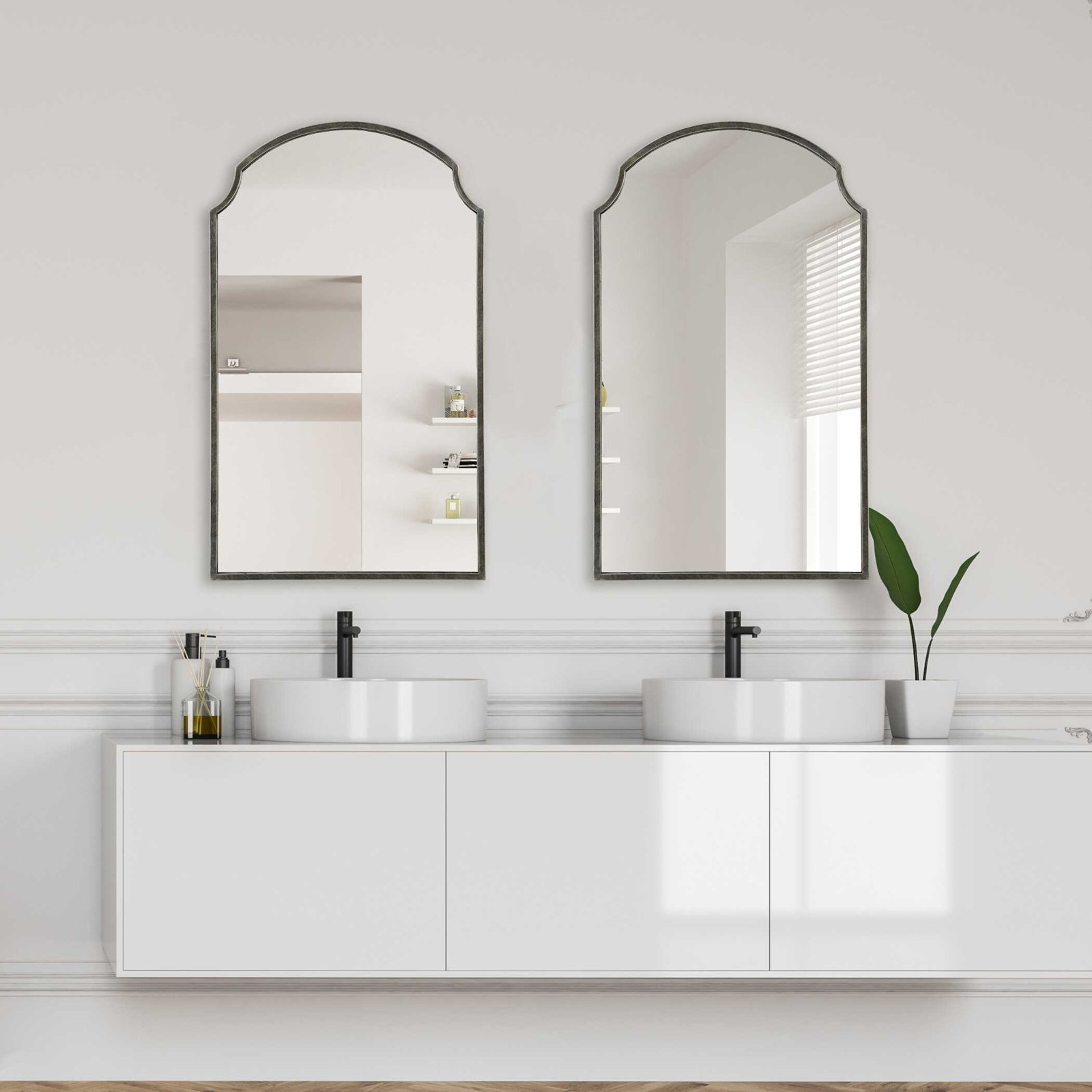 Keit Metal Flat Wall Mirror, Bronze