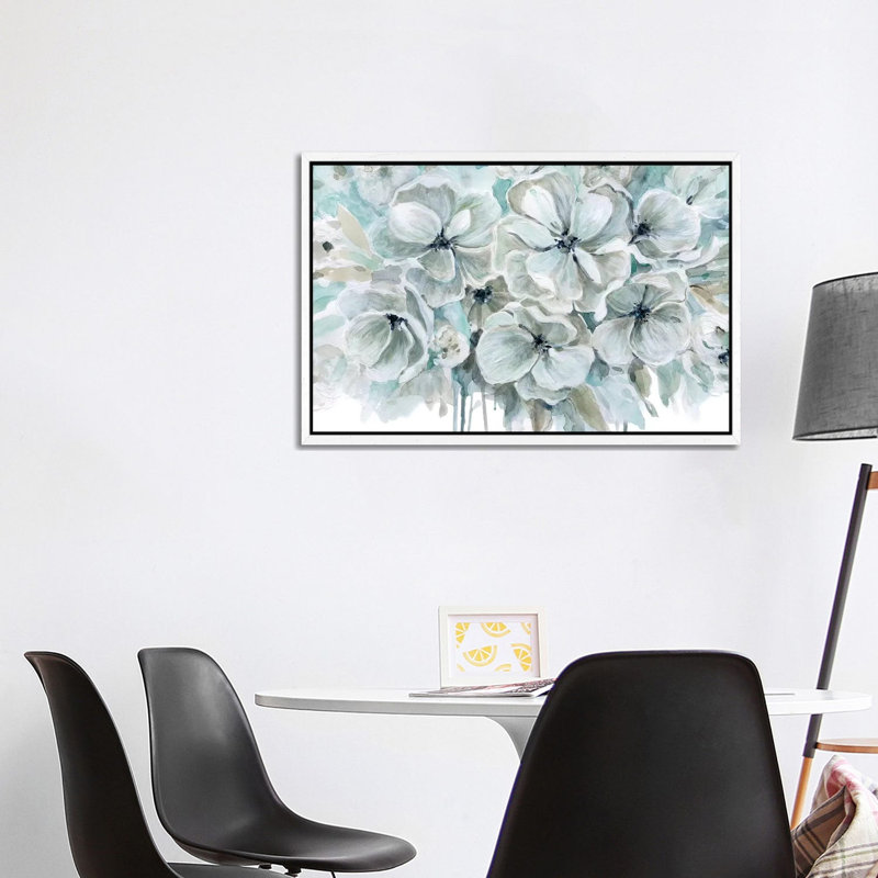 Teal Harmony I by Domonique Brown - Painting on Canvas, White Framed, 101.6 cm H x 66.04 cm W