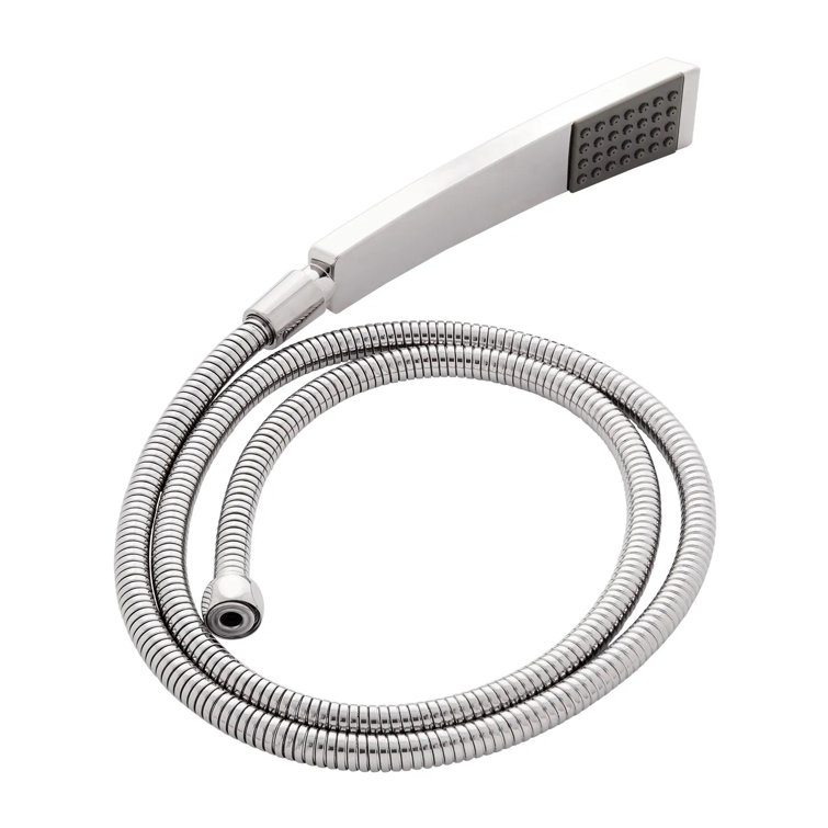 Contemporary Square Hand Shower and Hose 1.8 GPM