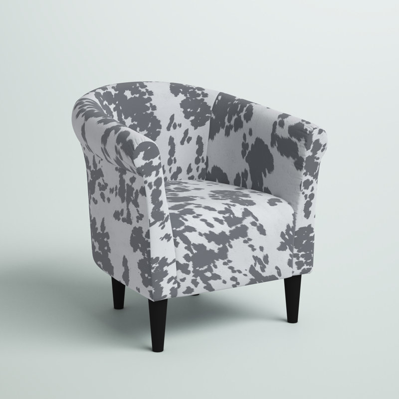 Liam Upholstered Barrel Chair, Cowboy Silver