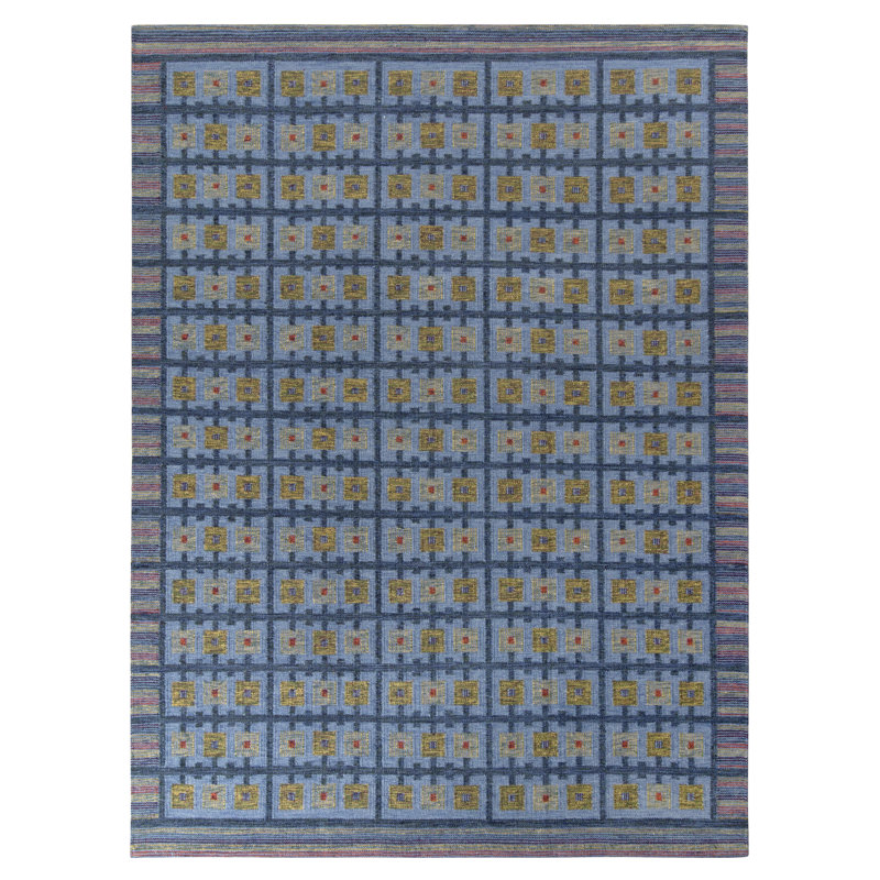 Scandinavian Wool Geometric Area Rug, Rectangle 5' x 7'