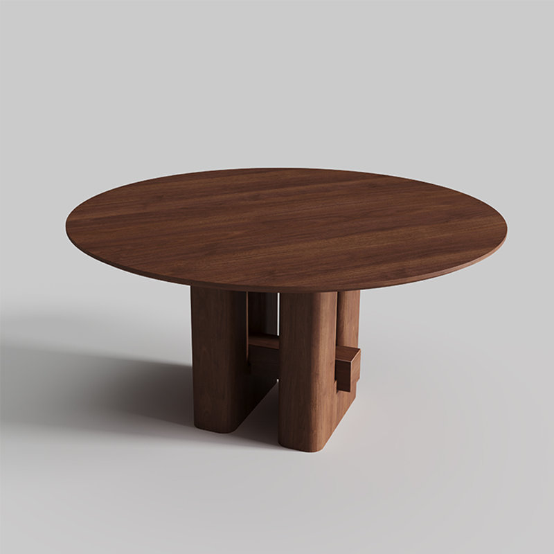 Table de salle à manger en bois massif de style français., H 29,5 po x L 53 po x l 53 po