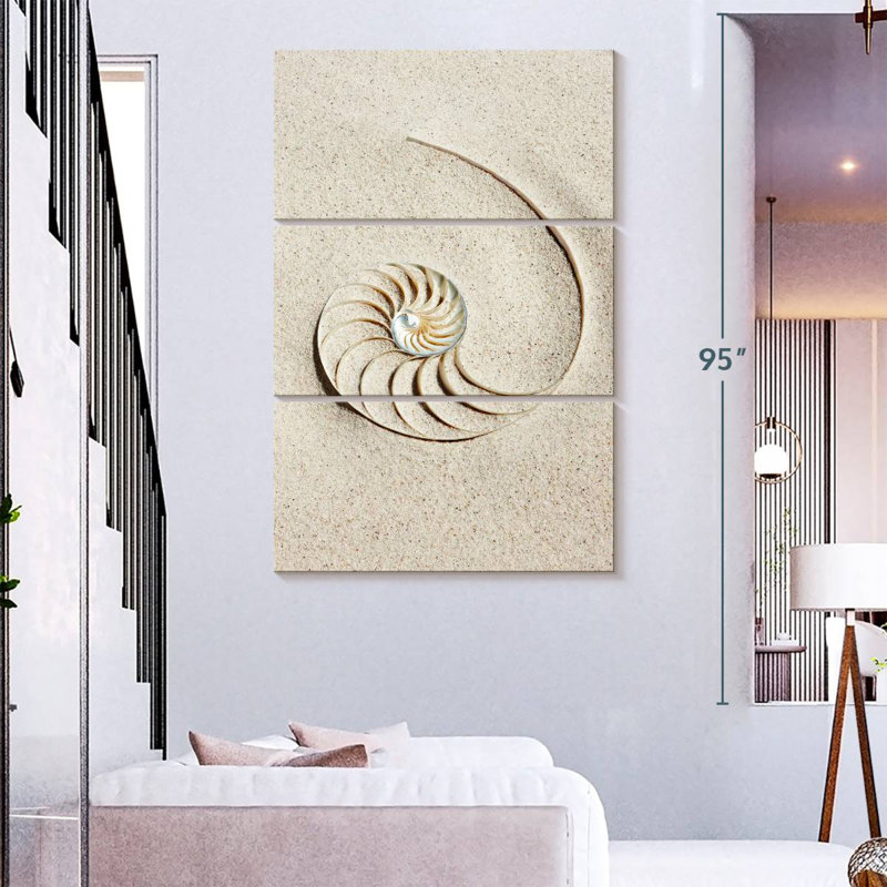 Brampt Nautilus Shell In Sand, 74" H x 48" W