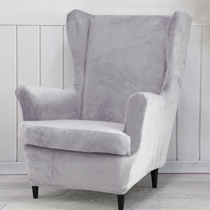 Housse pour fauteuil à coussins en T, Mélange de polyester gris clair