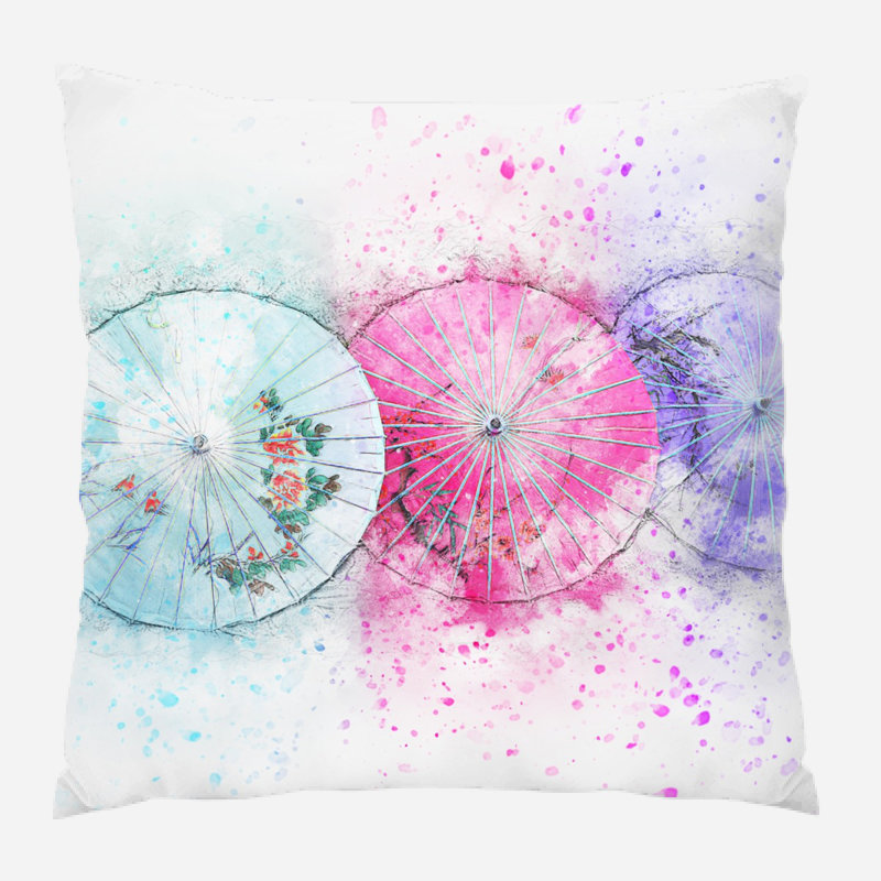 Floral Outdoor Reversible Throw Pillow, Microsuede, Indoor