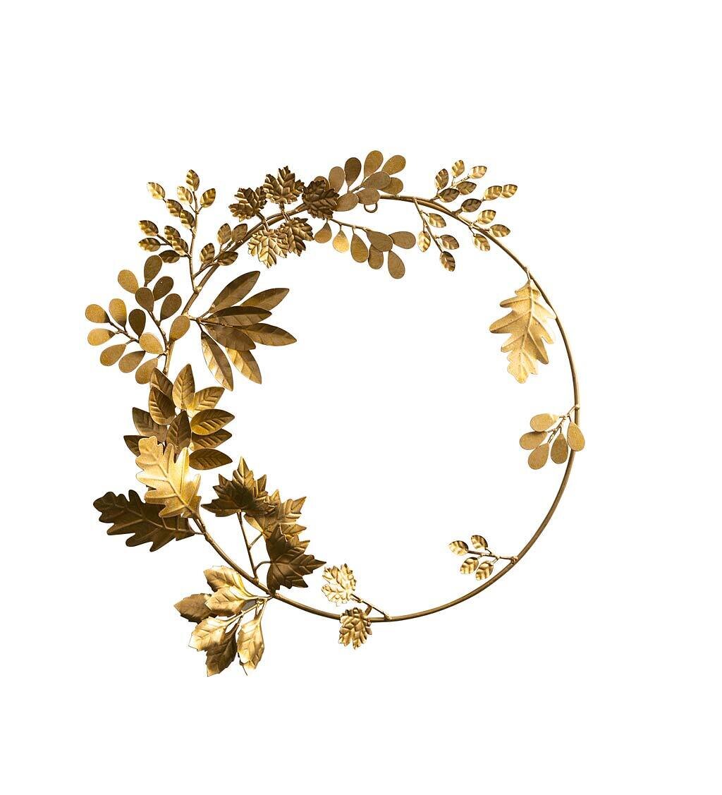 Metal Gold Leaf Wreath Stand