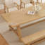 Ensemble de table de salle à manger en bois massif de style japonais-107264252