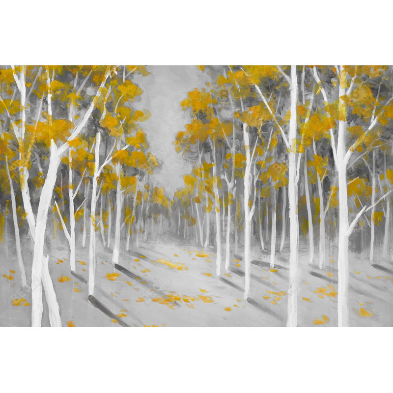 Yellow birch forest Bath Mat with Non-Slip Backing - Quick Dry Memory Foam Bathroom Rug - Absorbent - Modern Plush Spa-Style - Machine Washable