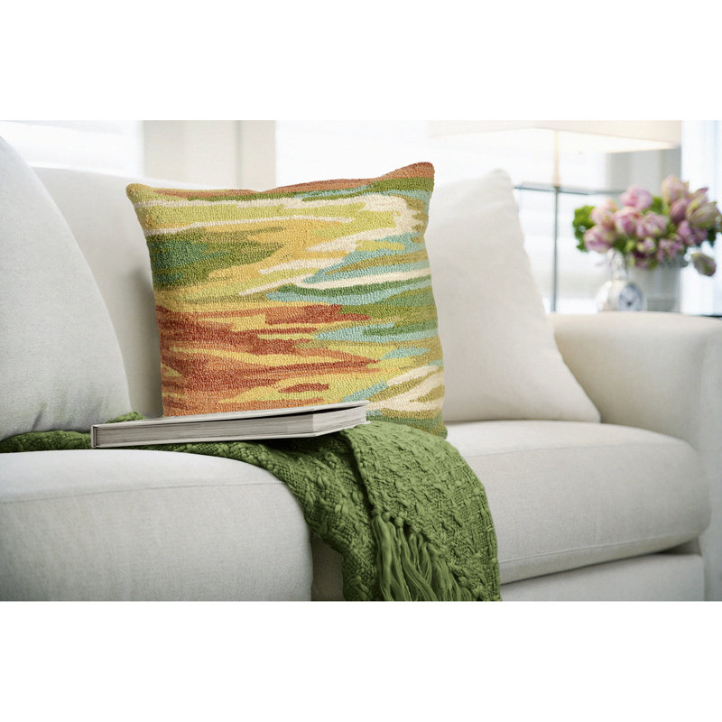  Outdoor Square Pillow Cover & Insert, Green