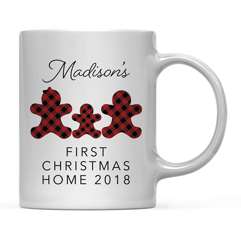 Grande tasse à café personnalisable first christmas home 2018 Sherborne, Oui