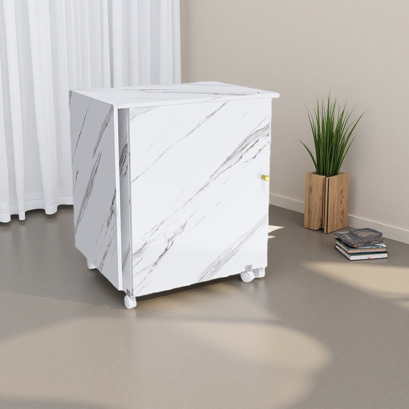 Table de couture pliante 4-en-1 avec roues verrouillables - Poste de travail multifonctionnel, table de bout, bureau d'ordinateur et rangement de cuisine avec tablettes