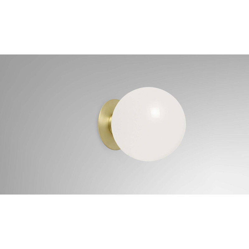 Mezzo 1 - Light Flush Mounted Sconce, Satin Brass, 7.5" H x 7.1" W x 7.1" D