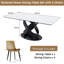 Table de salle à manger rectangulaire de 71 po avec plateau et base en pierre frittée, table de salle à manger moderne de luxe blanche-320719189