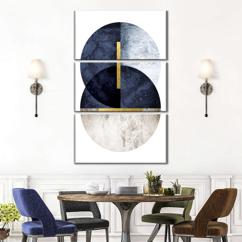 Impression d'art sur toile bleu marine foncé, H 45 po x l 28 po x P 1,25 po