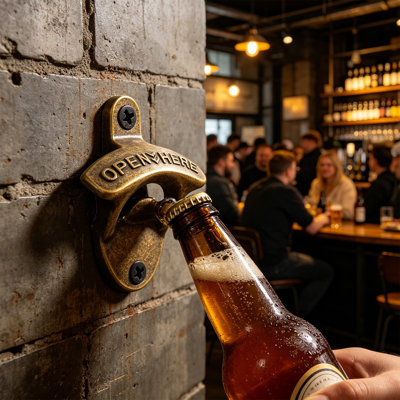 Water Bottle Vintage Wall Mounted Bottle Opener Heavy Duty Metal Beer Opener With Screws For Bar Kitchen Man Cave And Home Decor
