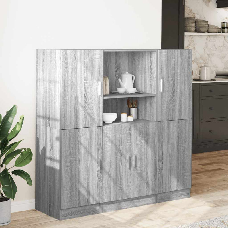 2 131.5cm Kitchen Pantry, Grey/Sonoma
