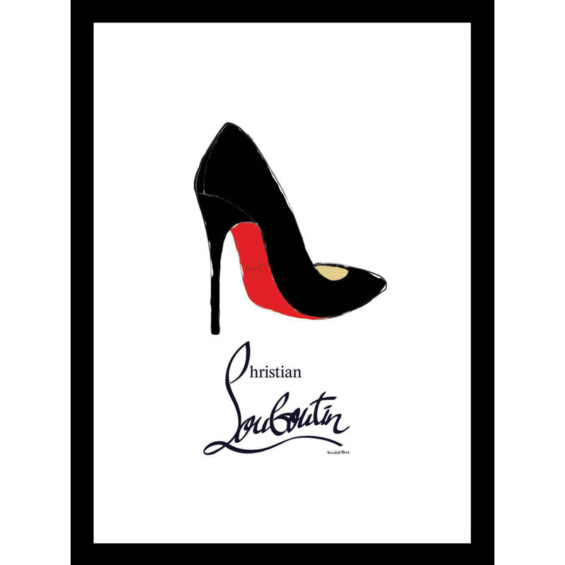 Fairchild Paris GLAM BLACK & RED CLASSY PUMP HEEL - 14"x18" Framed Print