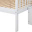 Lit superposé simple au dessus d'un escalier double, blanc - pin et options de rangement au-dessus du lit avec compartiment