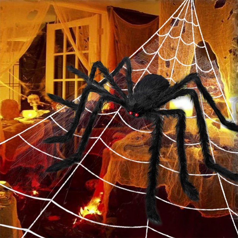Araignée noire poilue, 0.4" H x 11.8" W x 8.5" D