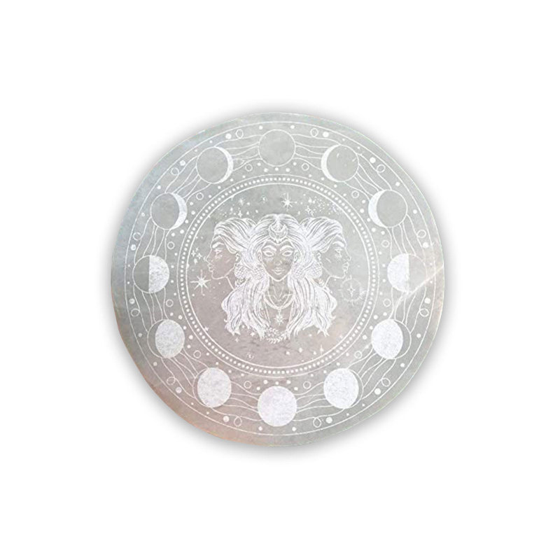 Plaque de charge en cristal sélénite Himalayan Glow, idéale pour la méditation et le travail spirituel, protection