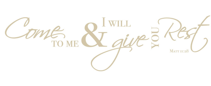 Décalcomanie murale citation biblique, H 10 po x l 36 po x P 0,01 po, Beige