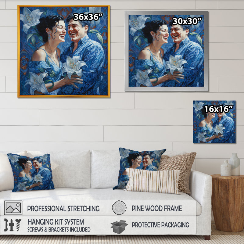 «Beautiful Couple mexicain amoureux», reproduction d'art sur toile romantique, H 24 po x l 24 po x P 1 po
