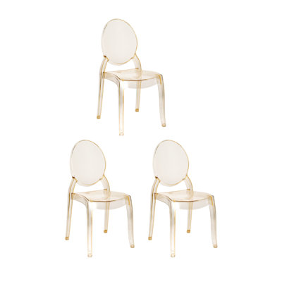 Ensemble de 3 chaises sans accoudoirs en résine Sophia Chivari