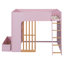 Lit mezzanine gain de place avec rangement, en bois MDF, rose moderne, idéal pour chambre d'enfant-539948482