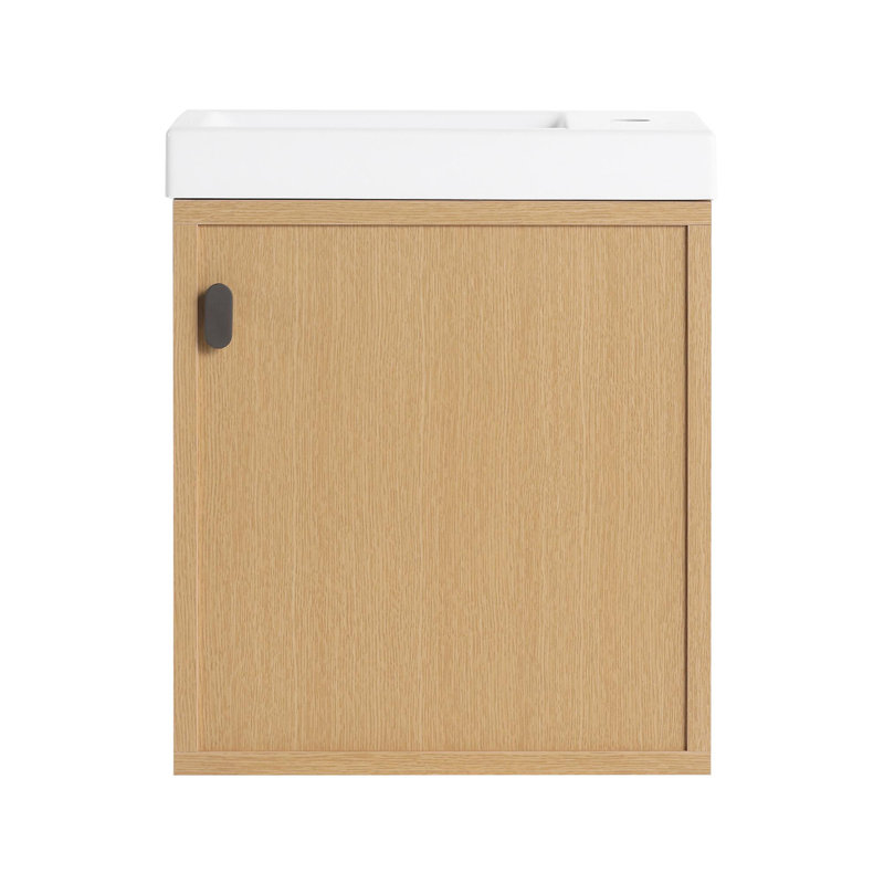 Meuble-lavabo 18,5 po avec lavabo en résine, Naturel