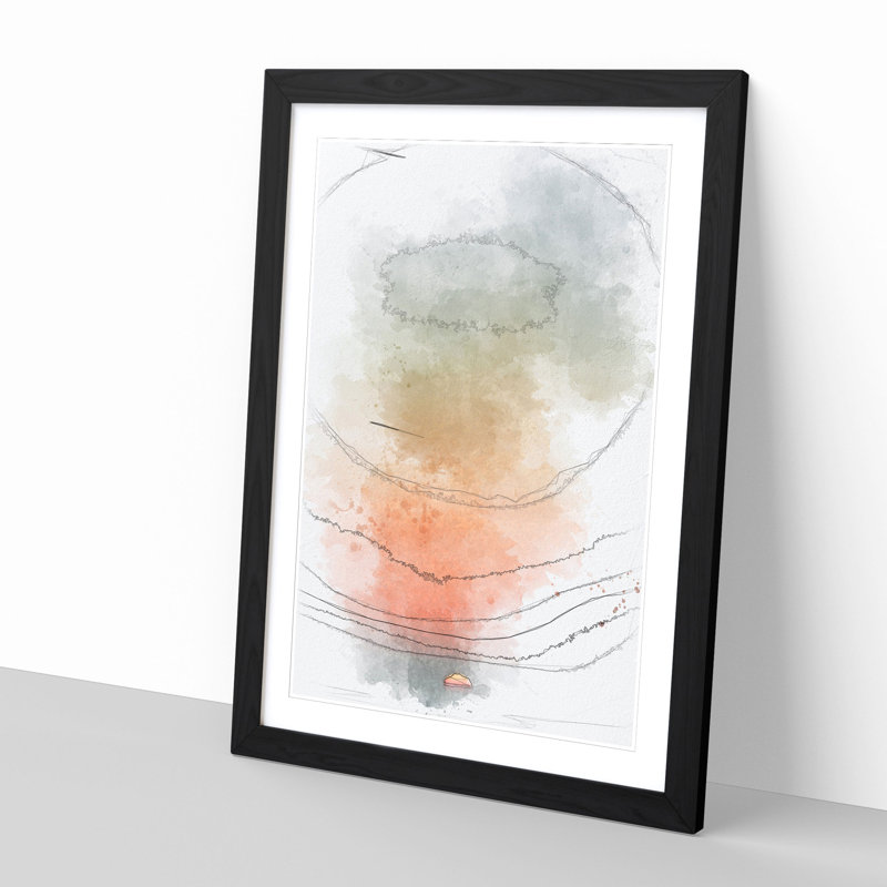 Glorious Sunset - Single Picture Frame Painting on MDF, 63cm H x 45cm W x 2cm D, Black Framed