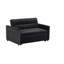 Causeuse convertible en velours noir l 53,5 po avec capitonnage et poches latérales-338445352