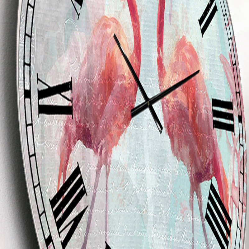 Très grande horloge murale Flamingo Power, Petit