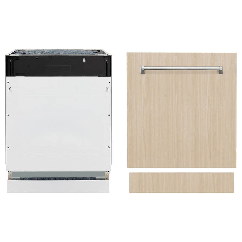 ZLINE Tallac Series 3rd Rack in Custom Panel Ready 24" 51 dBA Built-In Button Control Dishwasher with Stainless Steel Tub