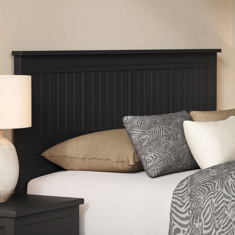 Wilton Window Pane Wood Panel Headboard, Black, King