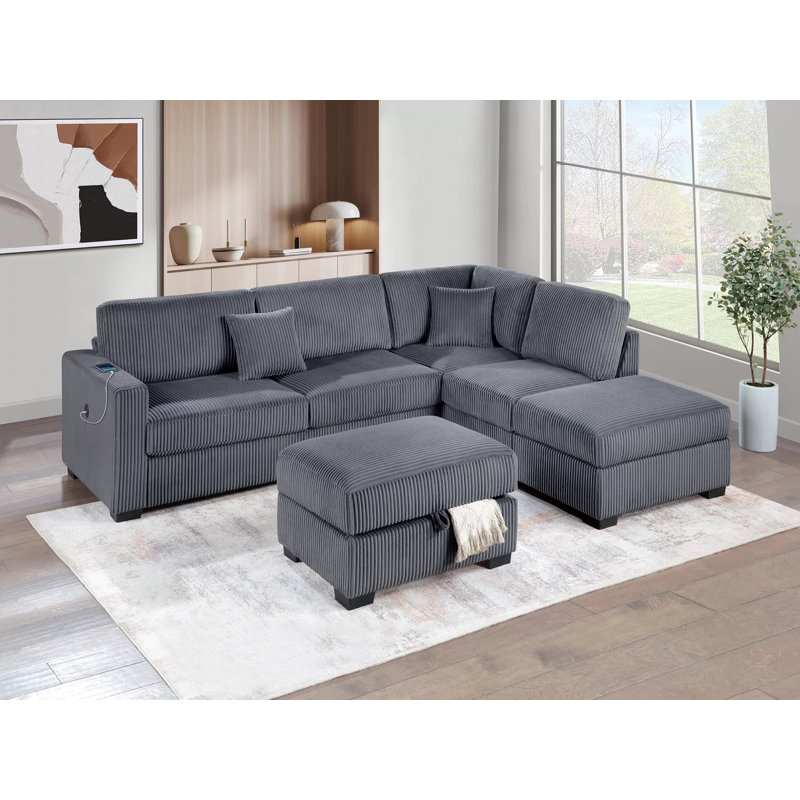 Ensemble modulaire réversible 3 pièces avec repose-pieds Badr