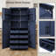Grande armoire à quatre portes avec tablettes à double couche, huit plateaux coulissants et tablettes réglables de 70,9 pouces de hauteur-1341763826-1341763827