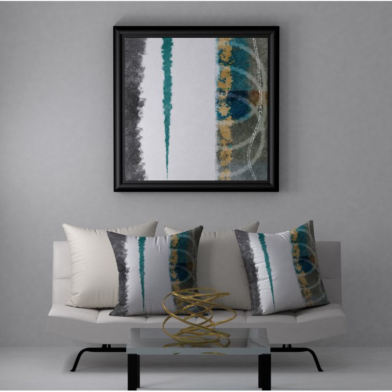 Abstract Reversible Throw Pillow, 18" x 18"