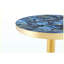 Table basse ronde de luxe moderne 23,6 po, plateau en panneau de fibres à densité moyenne à texture marbrée avec finition peinture UV, bordure en acier inoxydable, pieds en métal, table d'appoint de salon-130621718