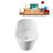 59" Streamline Soaking Glossy White Freestanding Tub and Tray With Internal Drain-101413294
