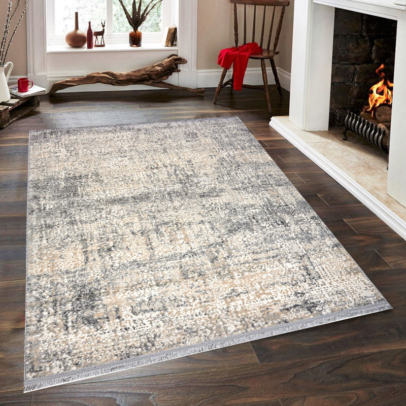 Luxurious Hall Carpet (2.6 x 9.8 ft), Grey, Beige & Cream | 60% Polypropylene / 40% Polyester, 7 mm Pile Height, 1700 g/m² | 320,000 Thread Points | Easy to Clean with Vacuum | Durable & Stylish for Home Decor