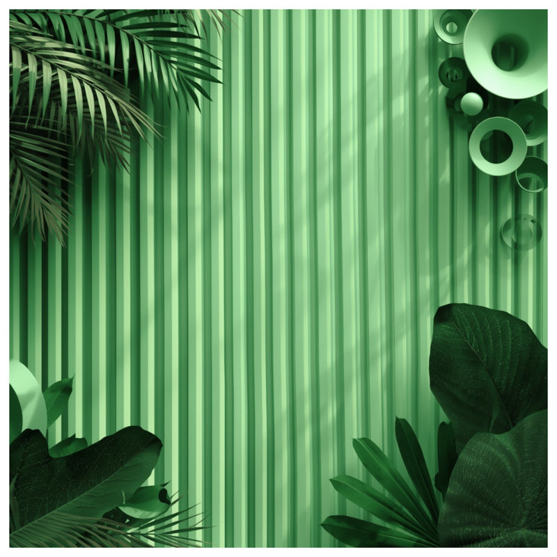 Tapis de bain vert à rayures verticales, L 24 po x L 17 po